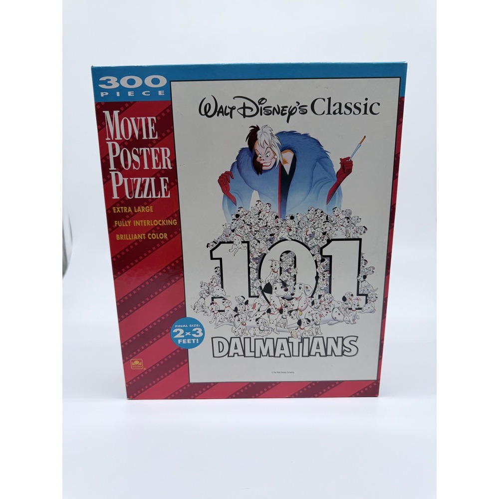 Vintage Disney 101 Dalmatians Movie Poster Puzzle 300 Piece Golden New Sealed